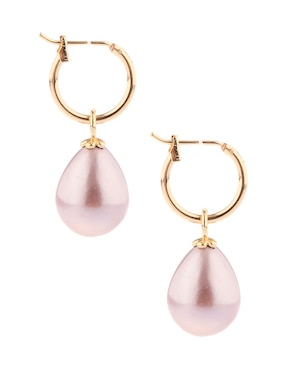 Arracadas de gota Anthony Vincent Pera con acabado brillante perla