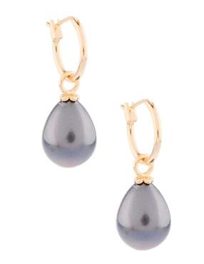 Aretes de gota Anthony Vincent con acabado brillante perla