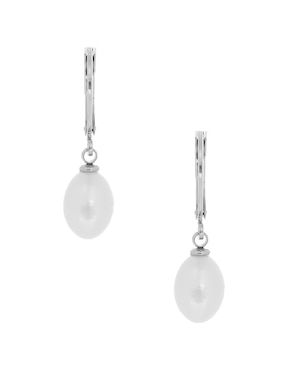 Aretes de gota Anthony Vincent con acabado lustre perla