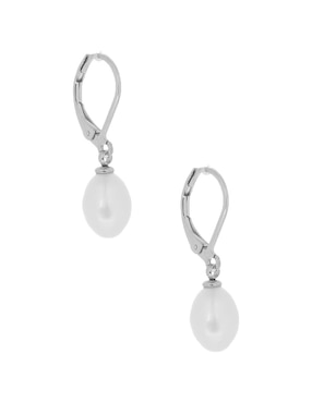 Aretes de gota Anthony Vincent con acabado lustre perla