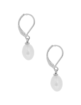 Aretes de gota Anthony Vincent con acabado lustre perla
