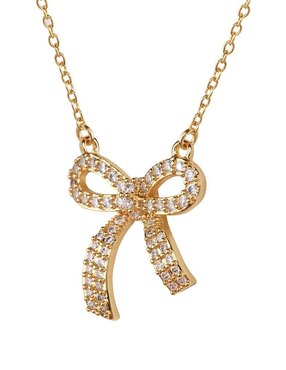 Collar con dije de moño Luckyly Moñito Linda de baño de oro 14 K