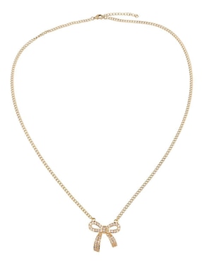 Aretes y collar de moño Luckyly moñitos linda baño de oro 14k zirconia cúbica