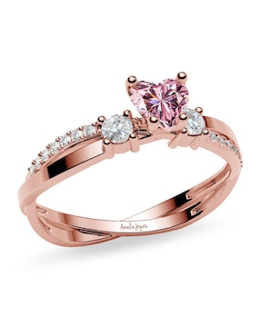 Anillo de corazón Amelie Joyas 14 k de oro zirconia brillante