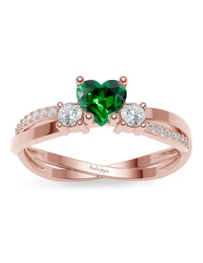 Anillo de corazón Amelie Joyas 14 k de oro zirconia brillante