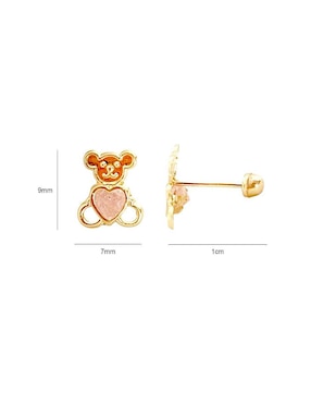 Broqueles de oso Mancini de oro con acabado brillante zirconia