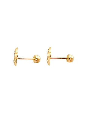 Broqueles de planeta Mancini de oro con acabado brillante zirconia