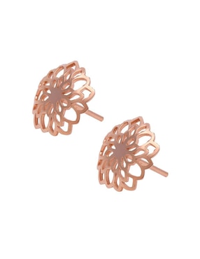 Broqueles de flor Anante Dalia de plata P 925 con acabado baño de oro rosa