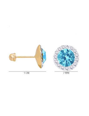 Broqueles circulares Oro Angelus de oro con acabado pavé zirconia