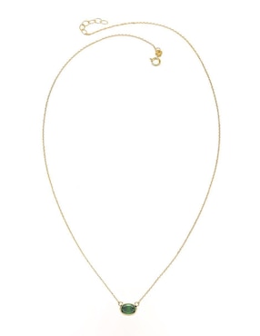 Collar con dije ovalado Amelie Joyas de oro 14 K