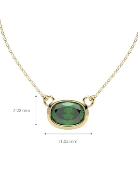 Collar con dije ovalado Amelie Joyas de oro 14 K