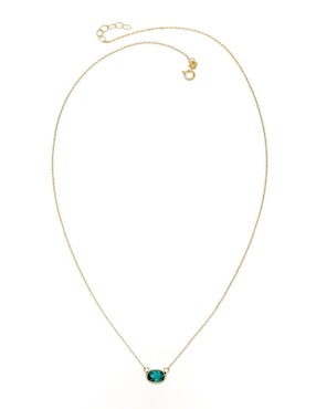 Collar con dije ovalado Amelie Joyas de oro 14 K