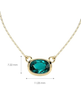 Collar con dije ovalado Amelie Joyas de oro 14 K