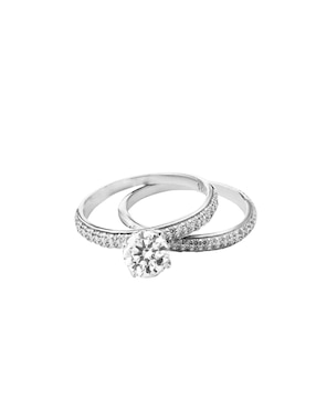 Set Anillo Redondo Artre P925 De Plata Zirconia