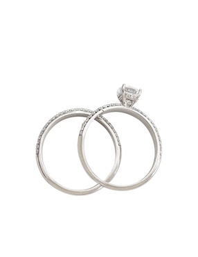 Set anillo Carré P 925 de plata zirconia brillante