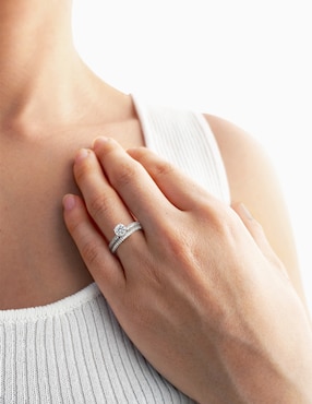 Set anillo Carré P 925 de plata zirconia brillante