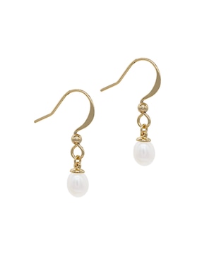 Aretes de gota Emanuel Ungaro con acabado brillante perla