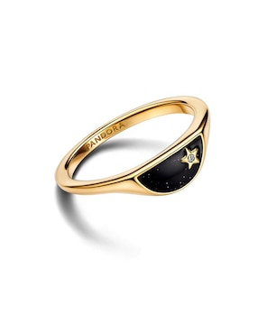 Anillo Pandora ME de plata P 925 zirconia cúbica con acabado baño de oro