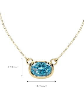 Collar con dije ovalado Amelie Joyas de oro 14 K