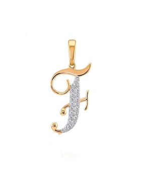 Dije De Letra F Abba Joyas De Oro 10 K Zirconia