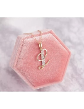 Dije de letra l Abba Joyas de oro 10 K