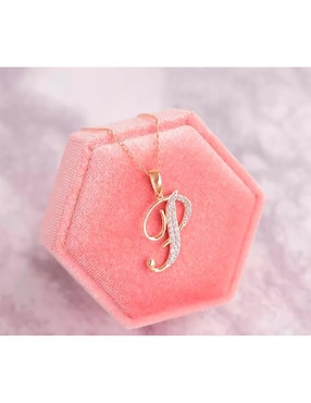 Dije de letra p Abba Joyas de oro 10 K