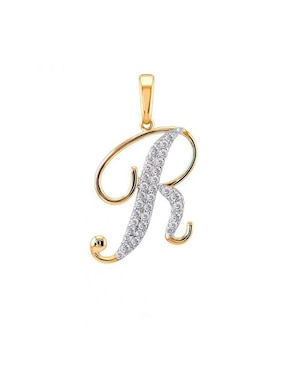 Dije de letra r Abba Joyas de oro 10 K