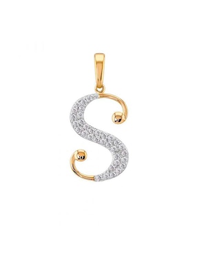 Dije De Letra S Abba Joyas De Oro 10 K Zirconia