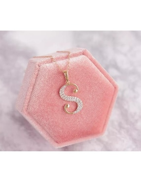Dije de letra s Abba Joyas de oro 10 K