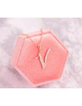 Dije de letra v Abba Joyas de oro 10 K