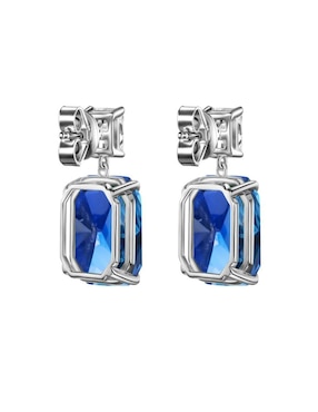 Aretes cuadrados Gladkova Joyería de plata P 925 con acabado plateado zafiro