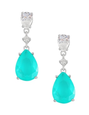 Aretes Cortos De Gota Gladkova Joyería De Plata P925 Con Acabado Plateado Turmalina