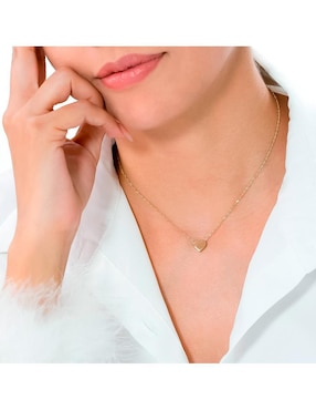 Collar con dije de corazón Abba Joyas de oro 10 K