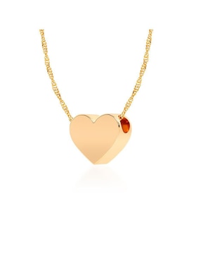 Collar con dije de corazón Abba Joyas de oro 10 K