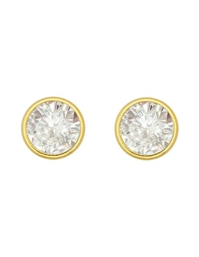 Broqueles circulares Oro Angelus de oro con acabado brillante zirconia