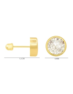 Broqueles circulares Oro Angelus de oro con acabado brillante zirconia