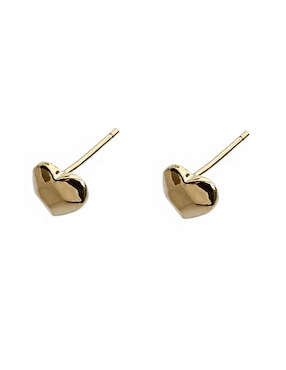 Aretes de corazón Sofia Blum de plata P 925 con acabado chapa de oro