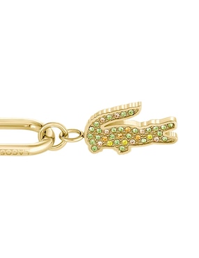 Aretes de aro circulares Cocodrilo Lacoste Crocodile con acabado brillante