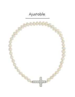 Pulsera Mayfer Joyería de plata con perla p 925 Nupcial