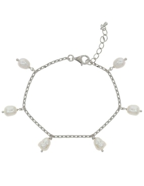 Pulsera Mayfer Joyería De Plata P 925 Nupcial Con Acabado Baño Rodio