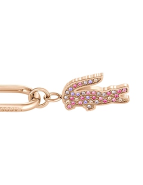 Aretes de aro circulares Cocodrilo Lacoste Crocodile con acabado brillante