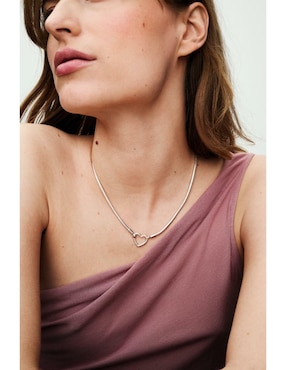 Collar de corazón Pandora de plata P 925