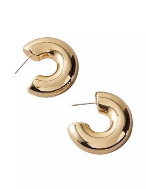 Aretes de aro redondos Mink con acabado brillante
