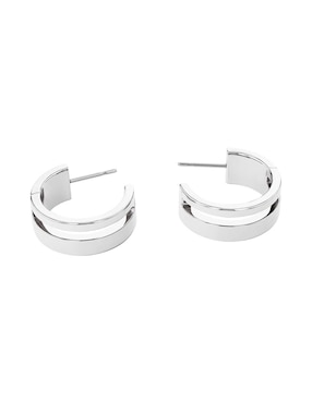 Aretes circulares Calvin Klein Geometric Essentials con acabado brillante