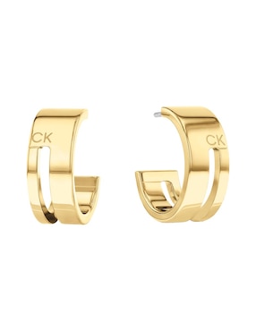 Aretes Huggies Circular Calvin Klein Geometric Essentials Con Acabado Brillante