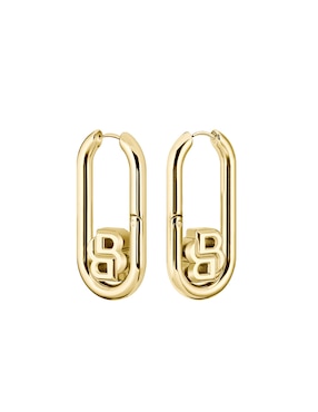Aretes ovalados Hugo Boss Double B Swing con acabado brillante