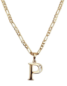Collar con dije de letra p Moon Letras de oro laminado 10 K