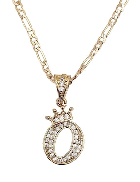 Collar con dije de letra o Moon Letras de oro laminado 10 K