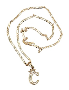 Collar con dije de letra c Moon Letras de oro laminado 10 K
