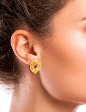 Aretes Oro Angelus con acabado brillante